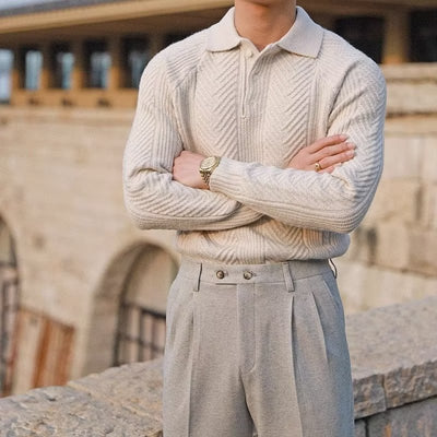 Old Money Old Money Gestrickter Polo-Thermopullover