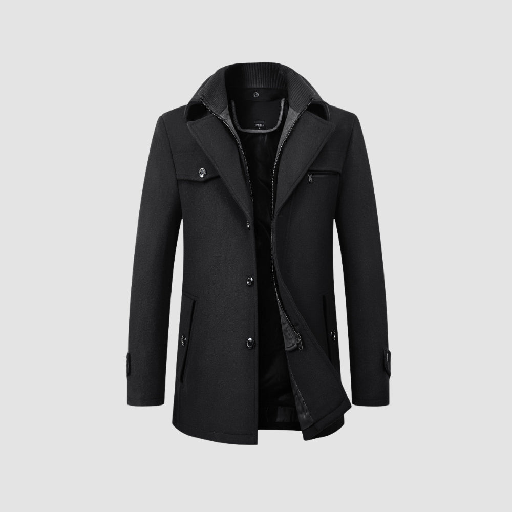Old Money Mittellanger Wollmantel im Business Casual Style