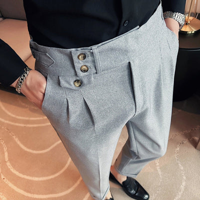 Old Money – Hochtaillierte Naples-Hose mit geradem Bein