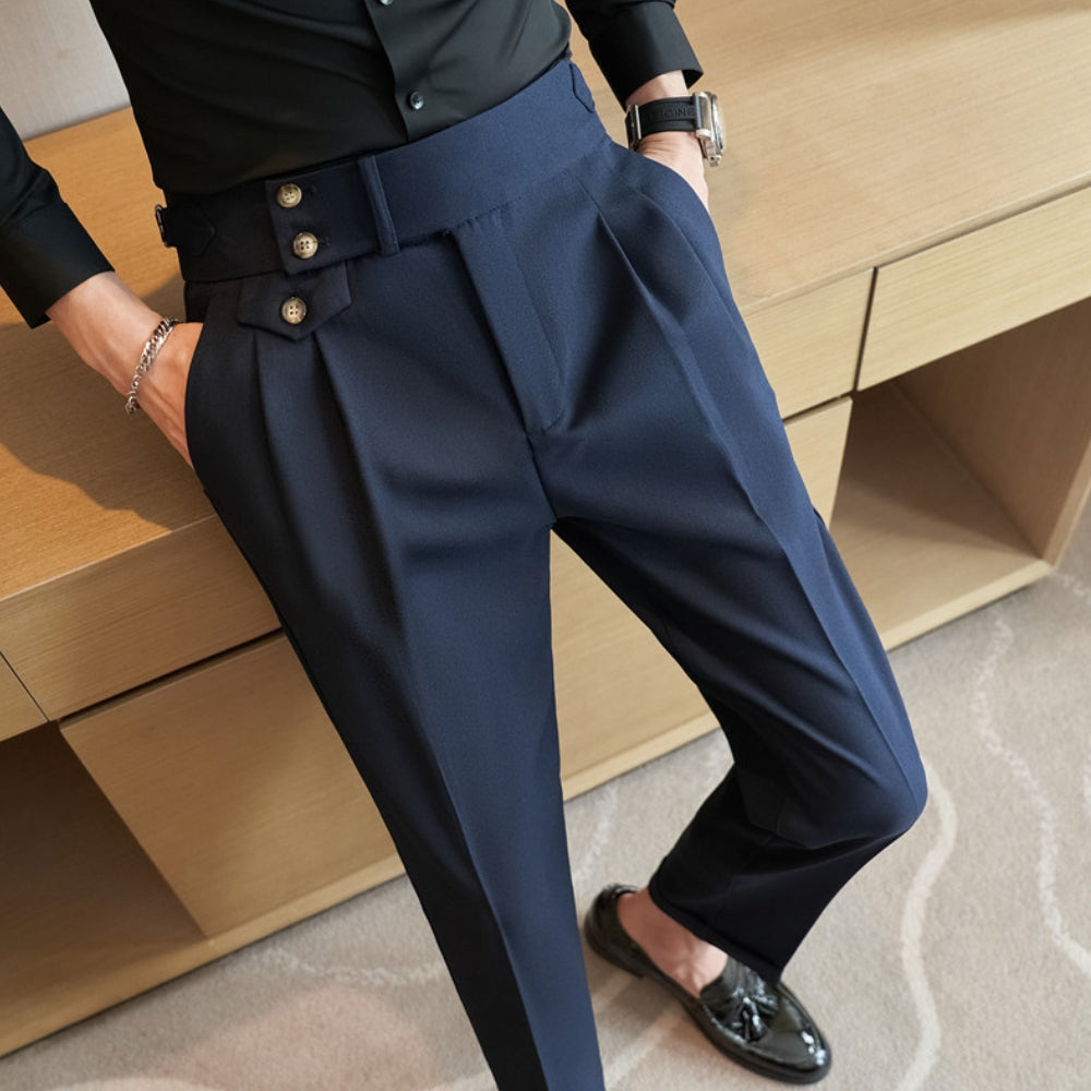 Old Money – Hochtaillierte Naples-Hose mit geradem Bein