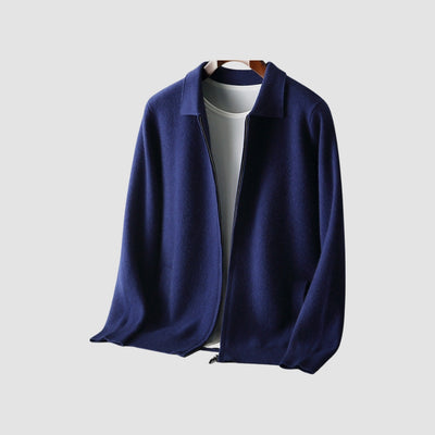 Old Money – Strickjacke aus Wolle und Kaschmir mit Reverskragen