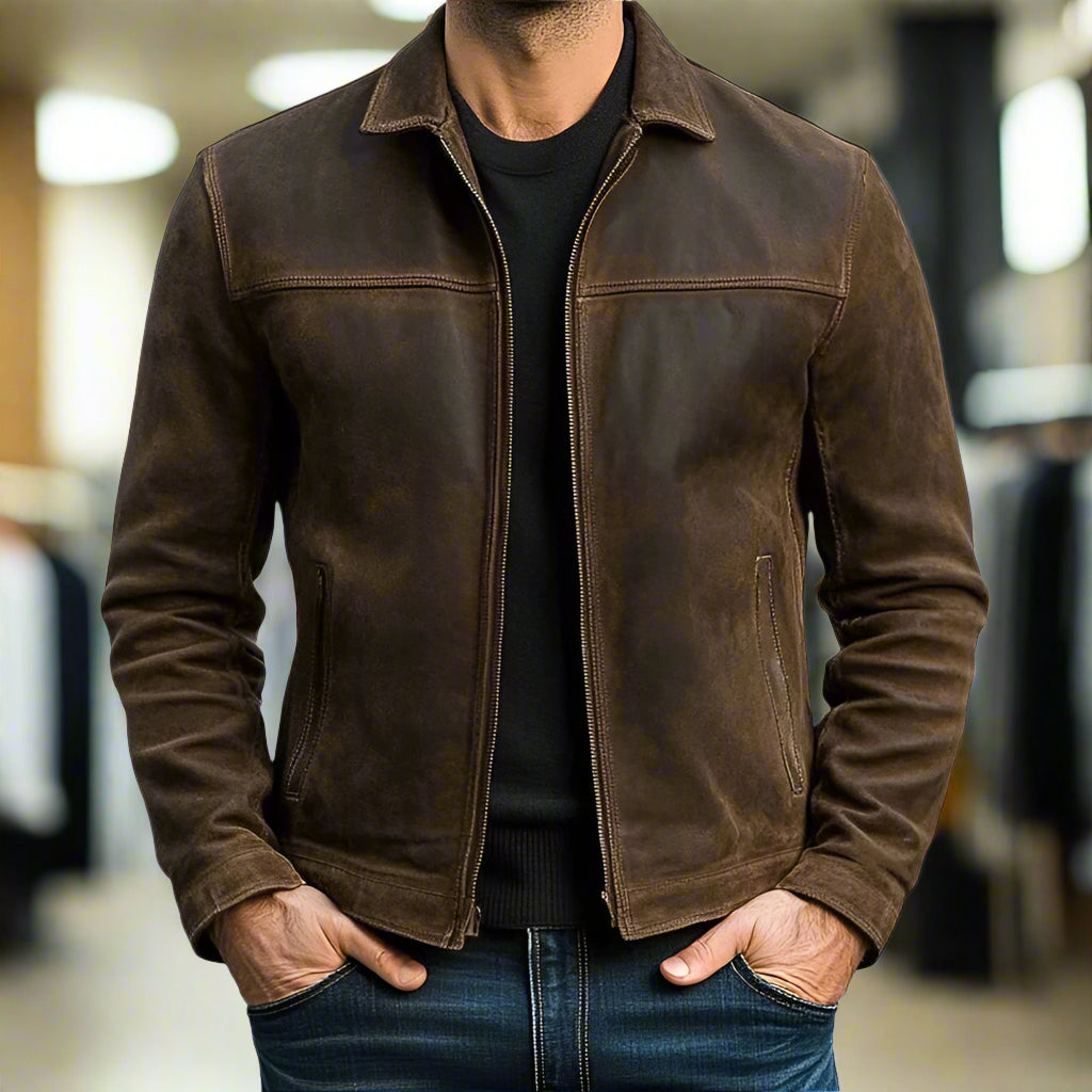 Alte Geldlederjacke