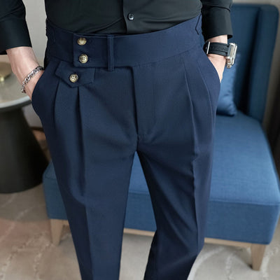 Old Money – Hochtaillierte Naples-Hose mit geradem Bein