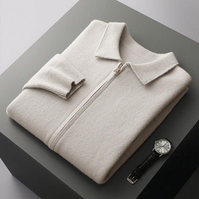 Old Money – Strickjacke aus Wolle und Kaschmir mit Reverskragen