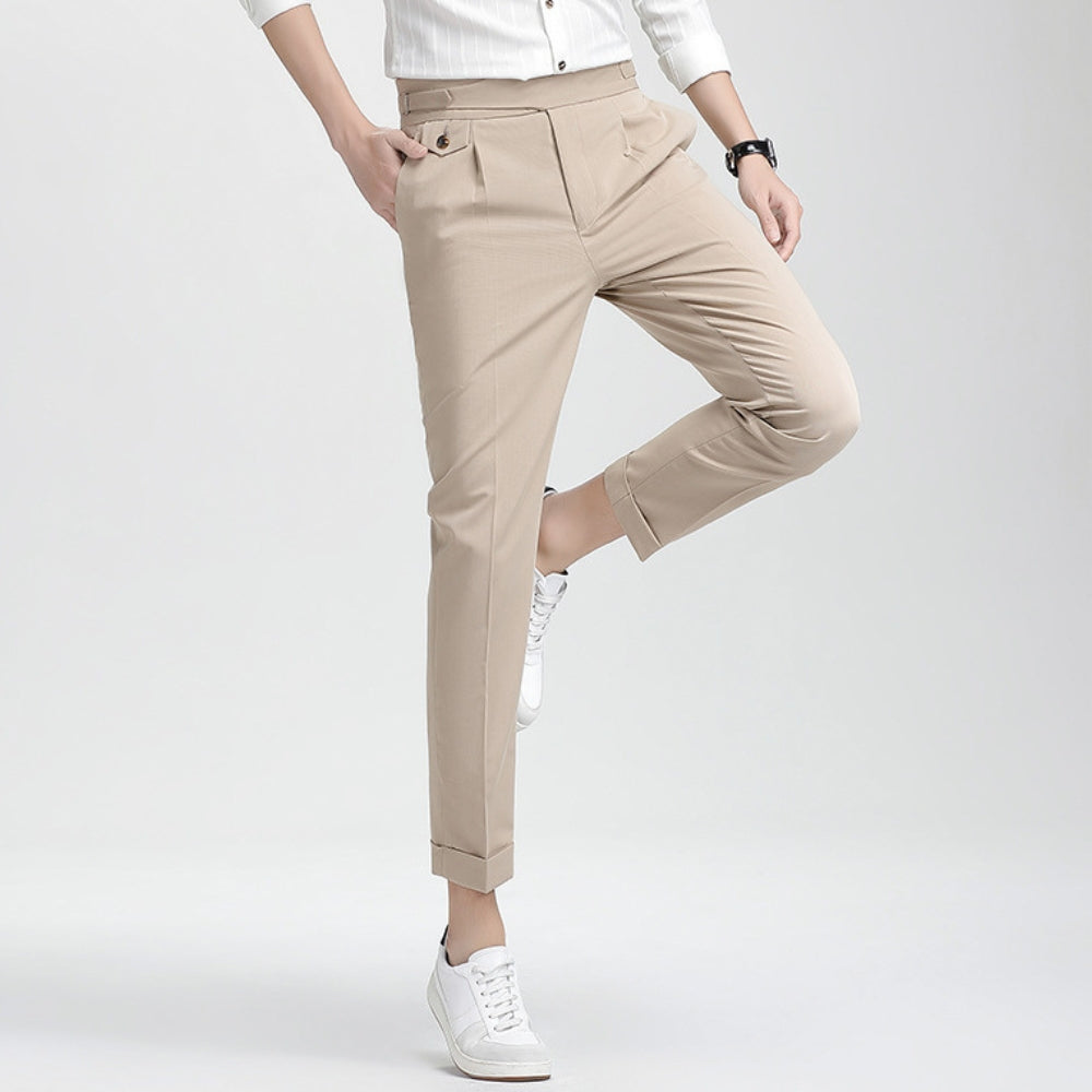 Old Money Neun-Punkt-Hose mit hoher Taille