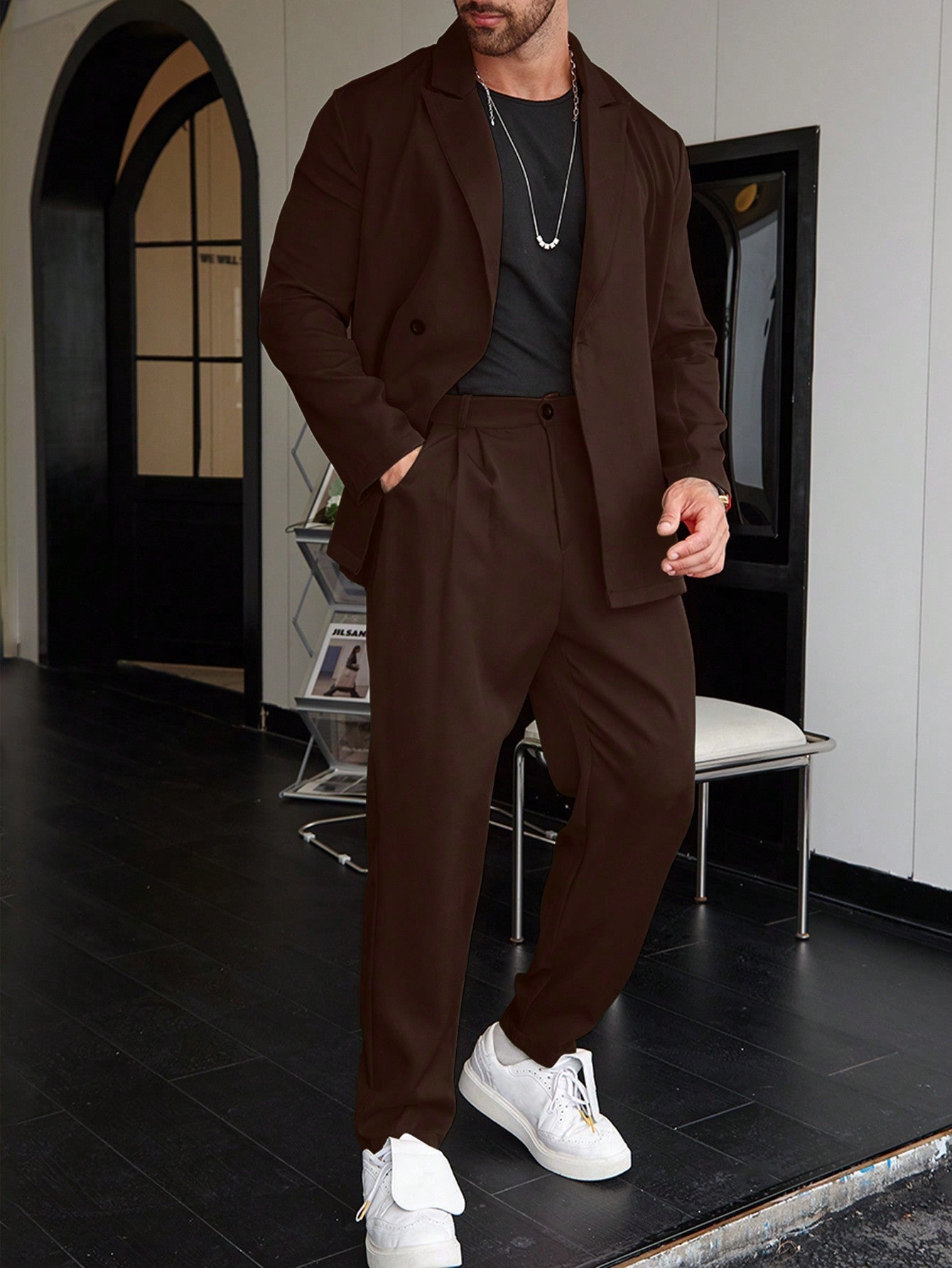 Old Money Casual Einfarbiger Herrenanzug