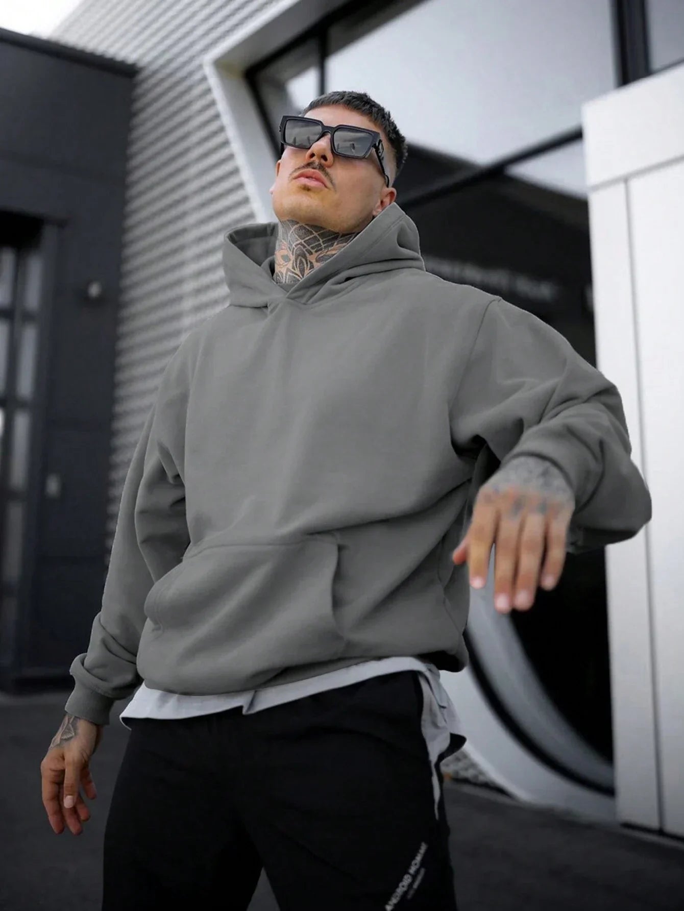 Old Money Klassischer, einfarbiger Hoodie