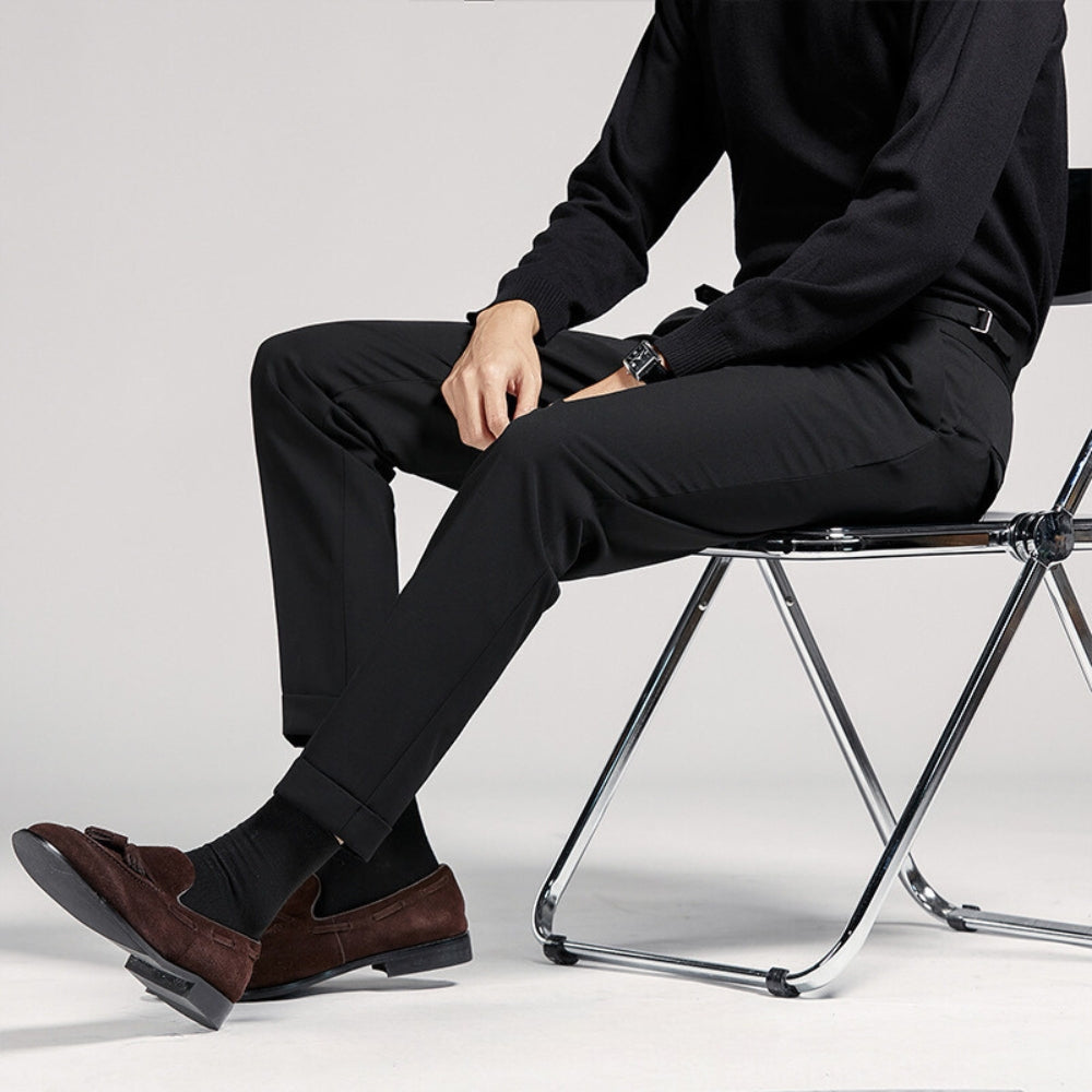 Old Money Neun-Punkt-Hose mit hoher Taille
