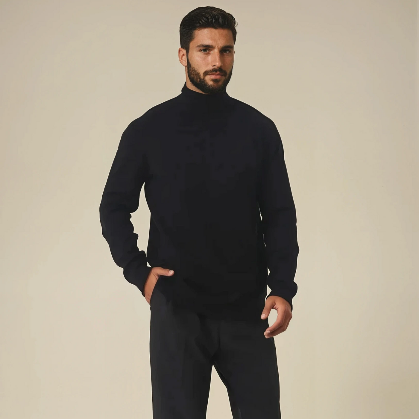 Rollkragenpullover aus Wolle