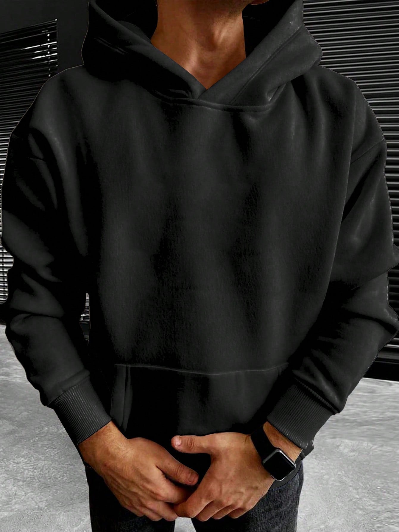 Old Money Klassischer, einfarbiger Hoodie
