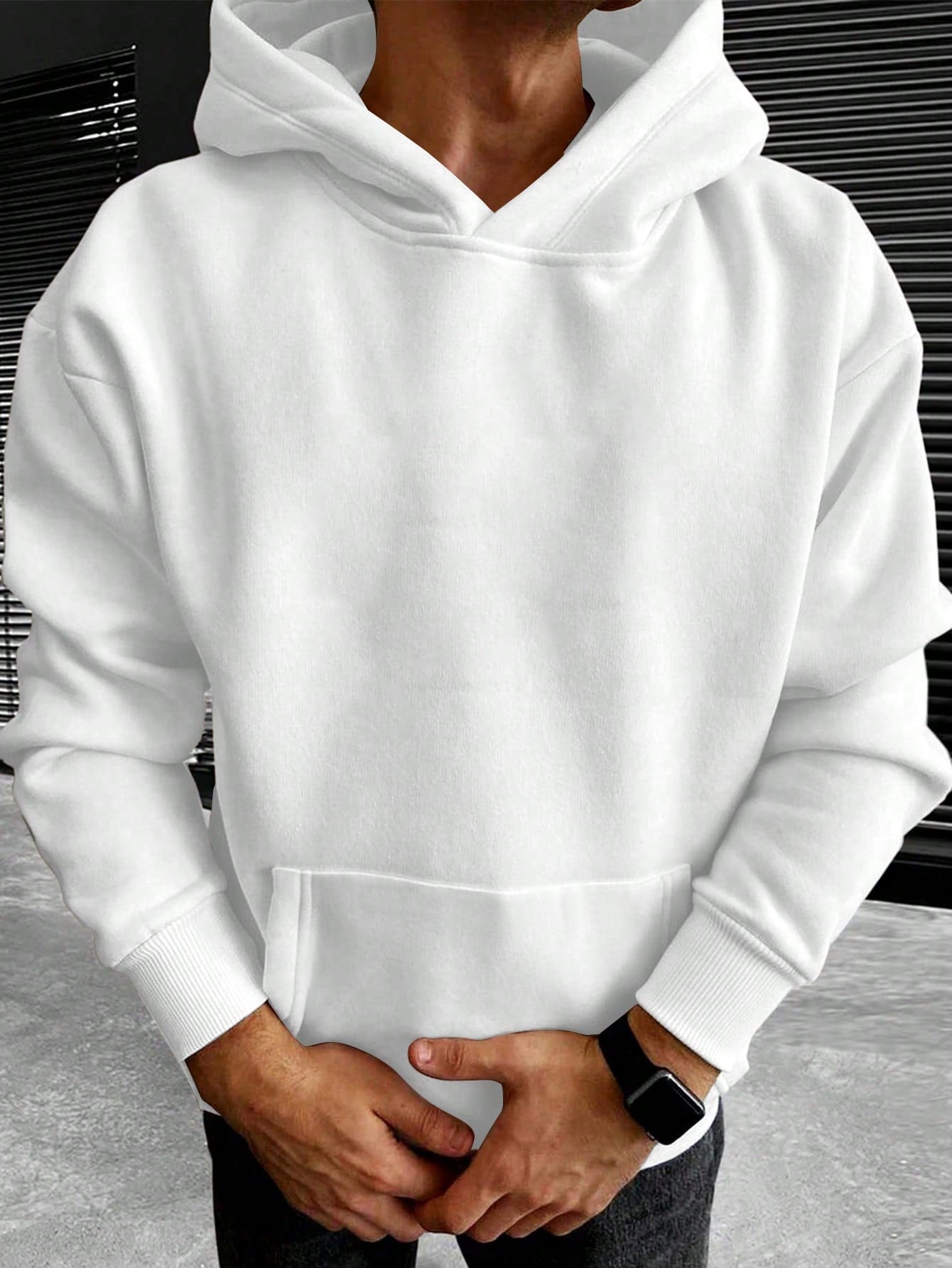 Old Money Klassischer, einfarbiger Hoodie