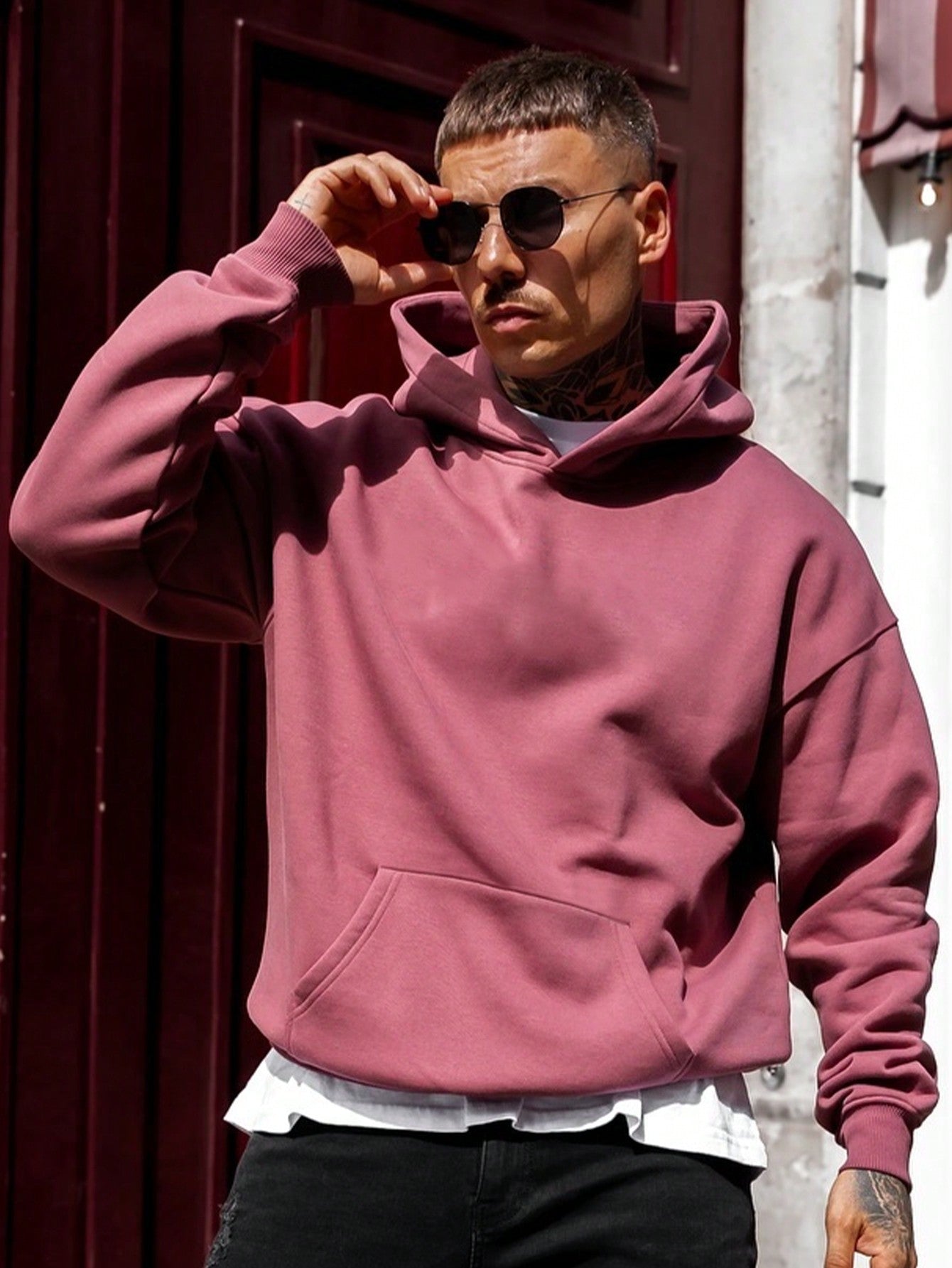 Old Money Klassischer, einfarbiger Hoodie