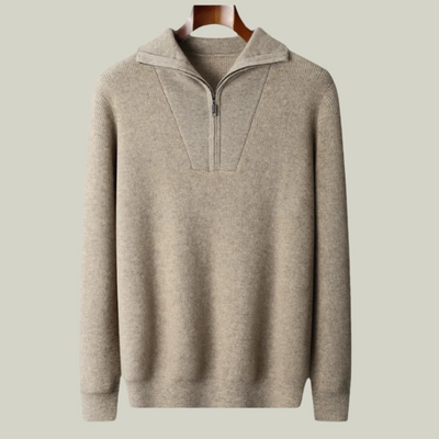 Pullover aus 100 % Kaschmir mit halbem Reißverschluss