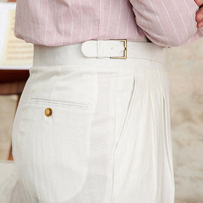 Bequeme gerade Hose aus Baumwolle von Old Money