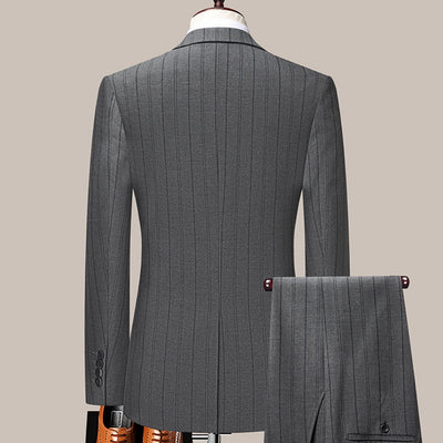 Old Money – Zweiteiliger Anzug im Slim Fit mit Streifen im italienischen Stil