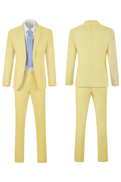 Seersucker gestreifter Blazer mit Hose, 2-teiliger Sommeranzug für Herren