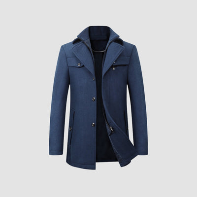 Old Money Mittellanger Wollmantel im Business Casual Style