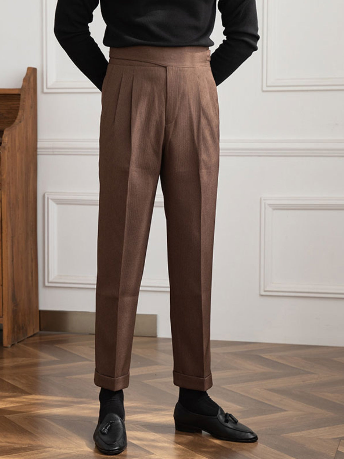Old Money Old Money Gurkha-Hose mit hoher Taille
