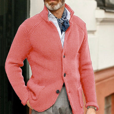 Old Money Slim-Fit Strickpullover mit Stehkragen