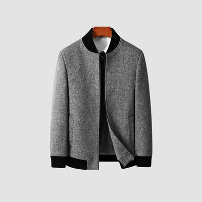 Old Money Wolljacke mit Stehkragen und Reißverschluss