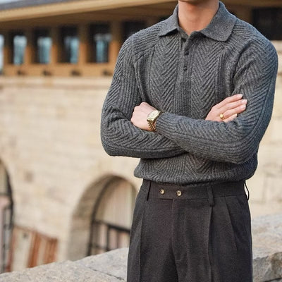 Old Money Old Money Gestrickter Polo-Thermopullover