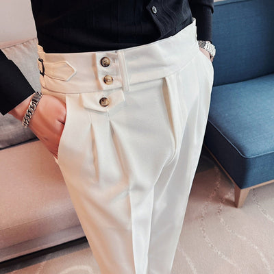 Old Money – Hochtaillierte Naples-Hose mit geradem Bein