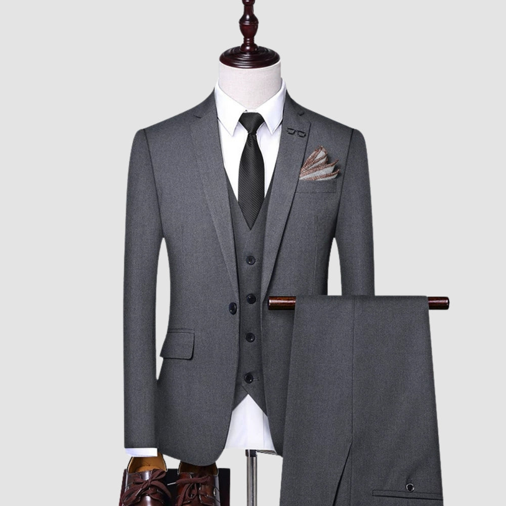 Old Money Dreiteiliger Slim Fit Hochzeitsanzug für den Bräutigam und das Bankett