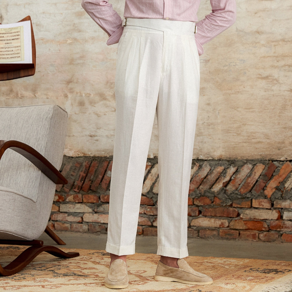 Bequeme gerade Hose aus Baumwolle von Old Money