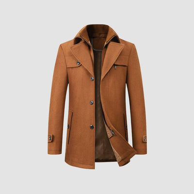 Old Money Mittellanger Wollmantel im Business Casual Style