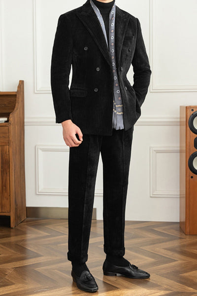 Old Money Winter Cordanzug im Slim Fit