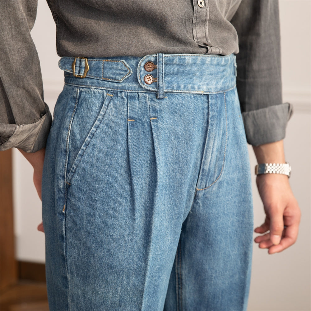 Old Money Vintage – Gerade geschnittene Jeans mit hoher Taille