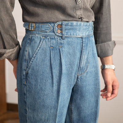 Old Money Vintage – Gerade geschnittene Jeans mit hoher Taille
