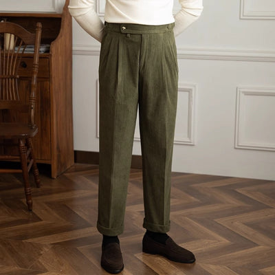 Old Money – Drapierte Freizeithose aus Cord