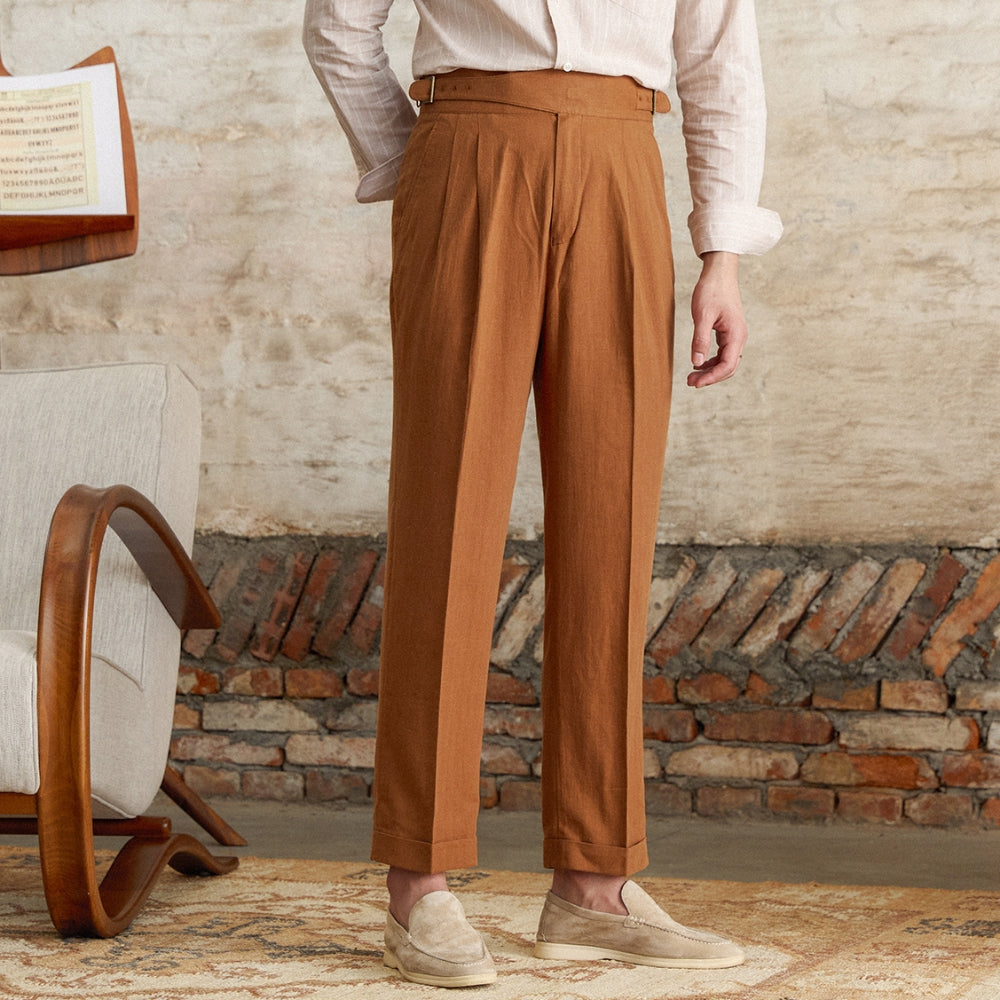 Bequeme gerade Hose aus Baumwolle von Old Money