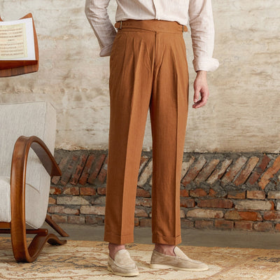 Bequeme gerade Hose aus Baumwolle von Old Money