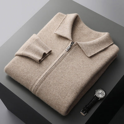 Old Money – Strickjacke aus Wolle und Kaschmir mit Reverskragen