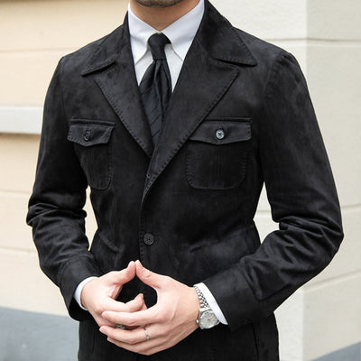 Old Money – Slim Fit – Italienische Wildlederjacke aus Samt