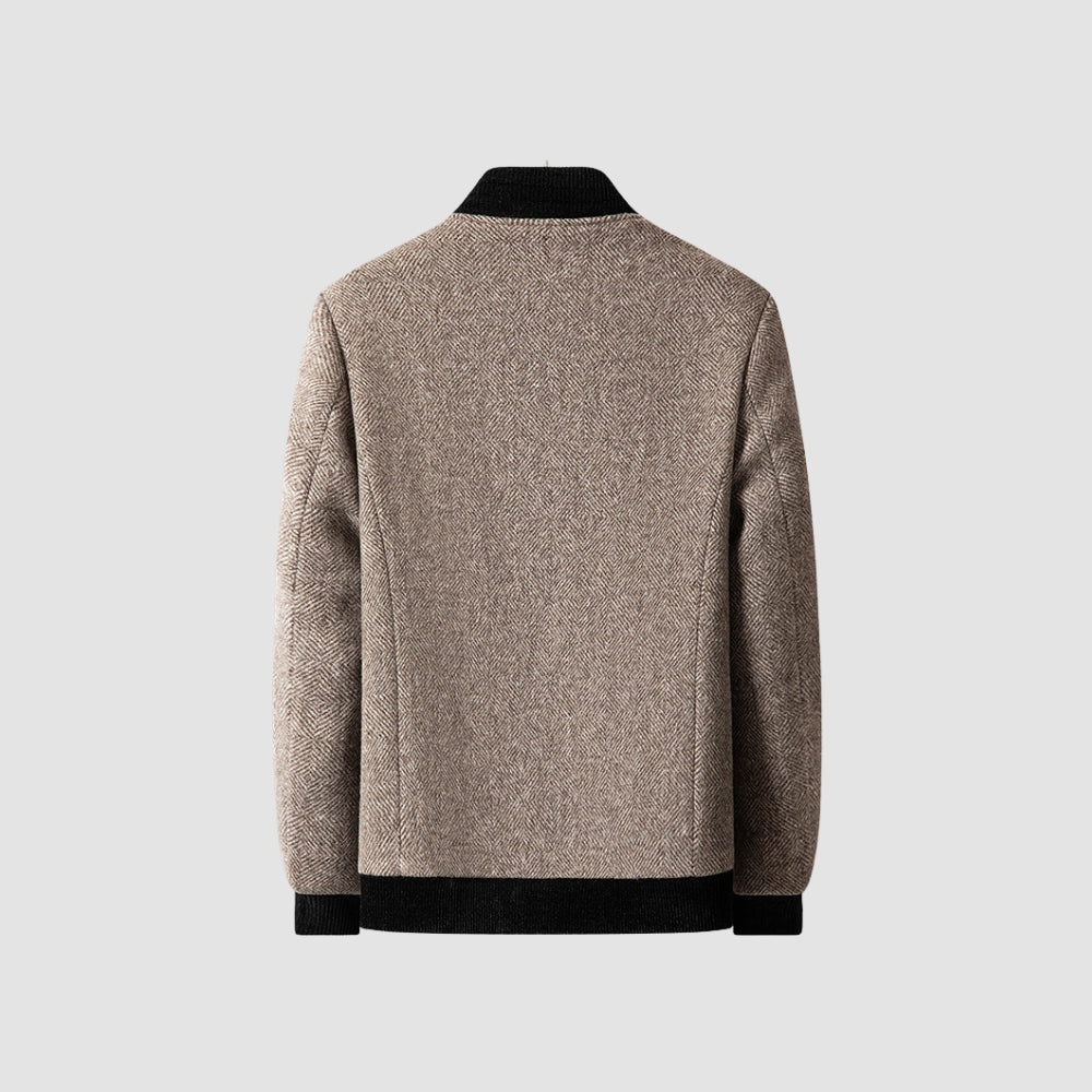Old Money Wolljacke mit Stehkragen und Reißverschluss