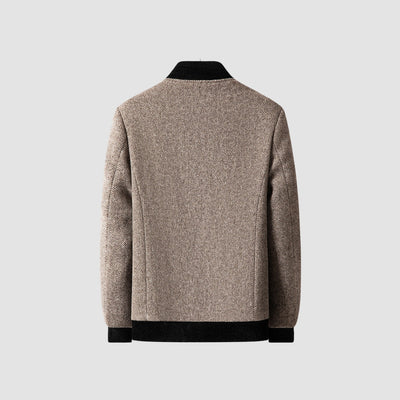 Old Money Wolljacke mit Stehkragen und Reißverschluss