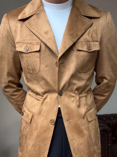 Old Money – Slim Fit – Italienische Wildlederjacke aus Samt