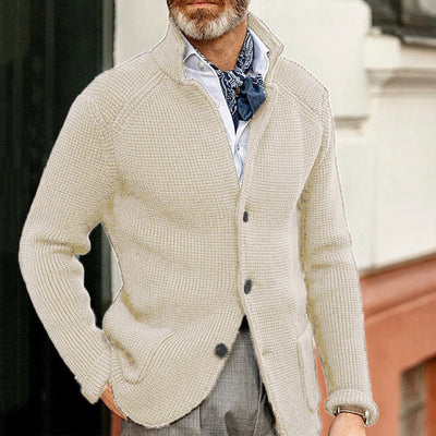 Old Money Slim-Fit Strickpullover mit Stehkragen