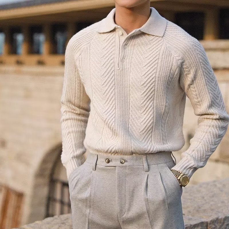 Old Money Old Money Gestrickter Polo-Thermopullover