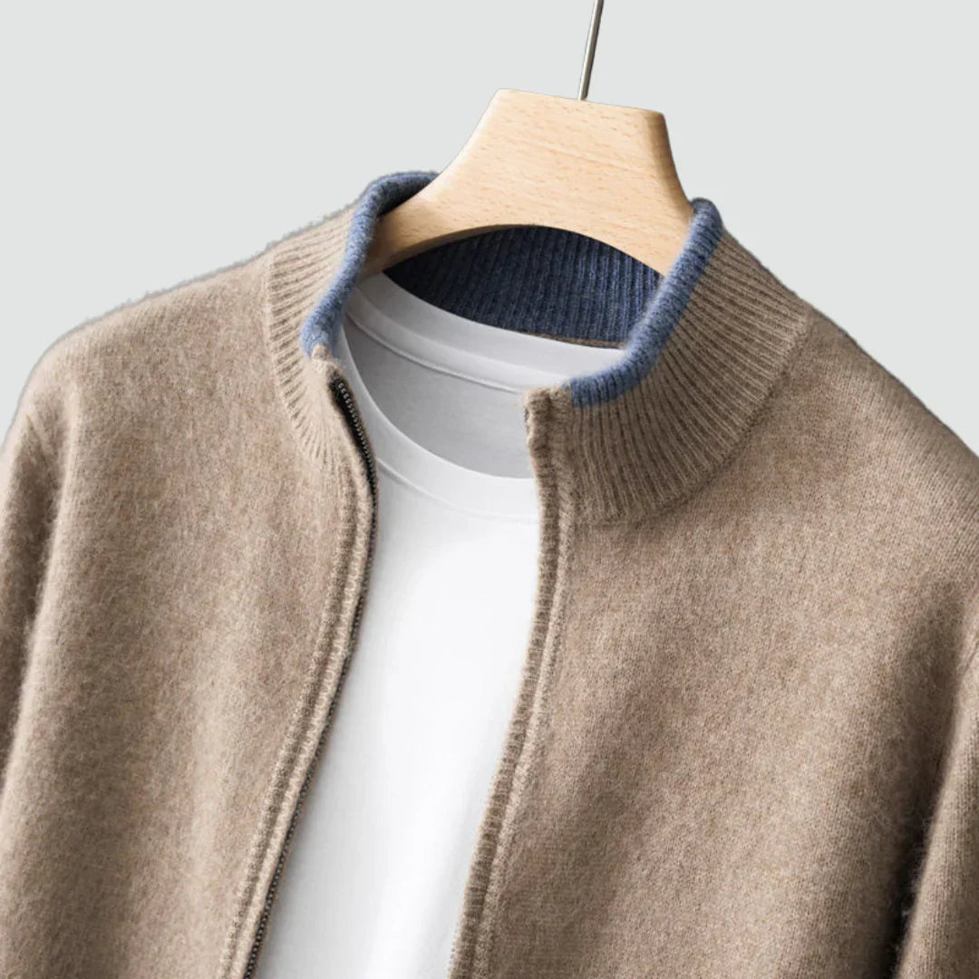 Old Money – Strickjacke aus reinem Kaschmir mit Reißverschluss