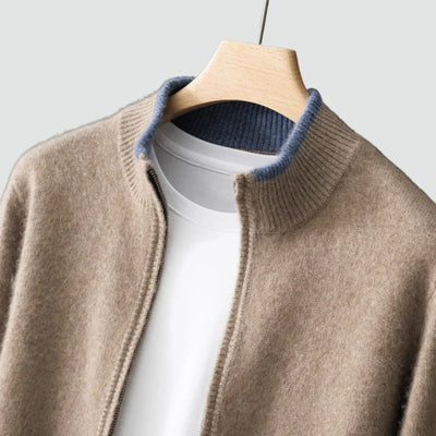 Old Money – Strickjacke aus reinem Kaschmir mit Reißverschluss
