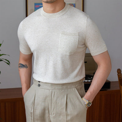Old Money – Gestricktes T-Shirt aus Leinenmischung