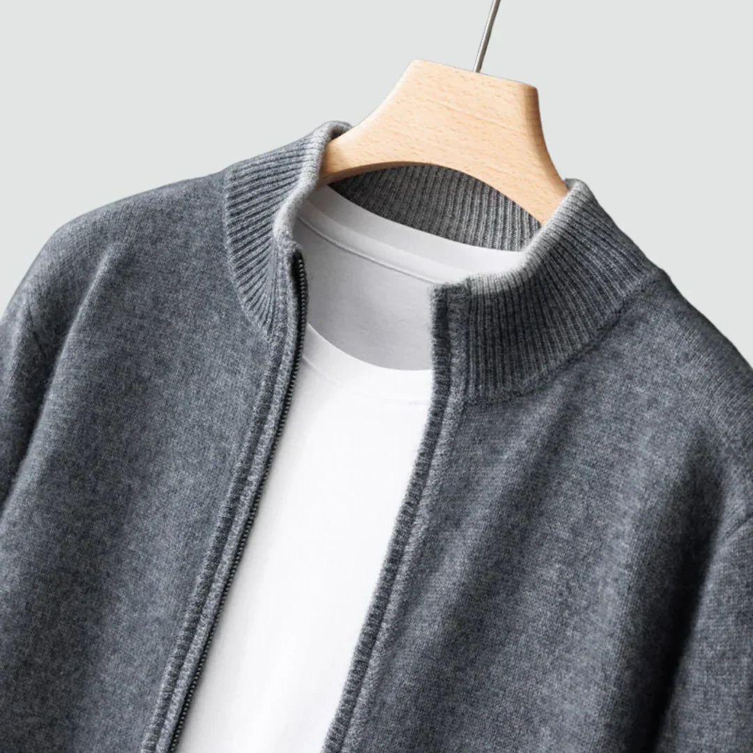 Old Money – Strickjacke aus reinem Kaschmir mit Reißverschluss