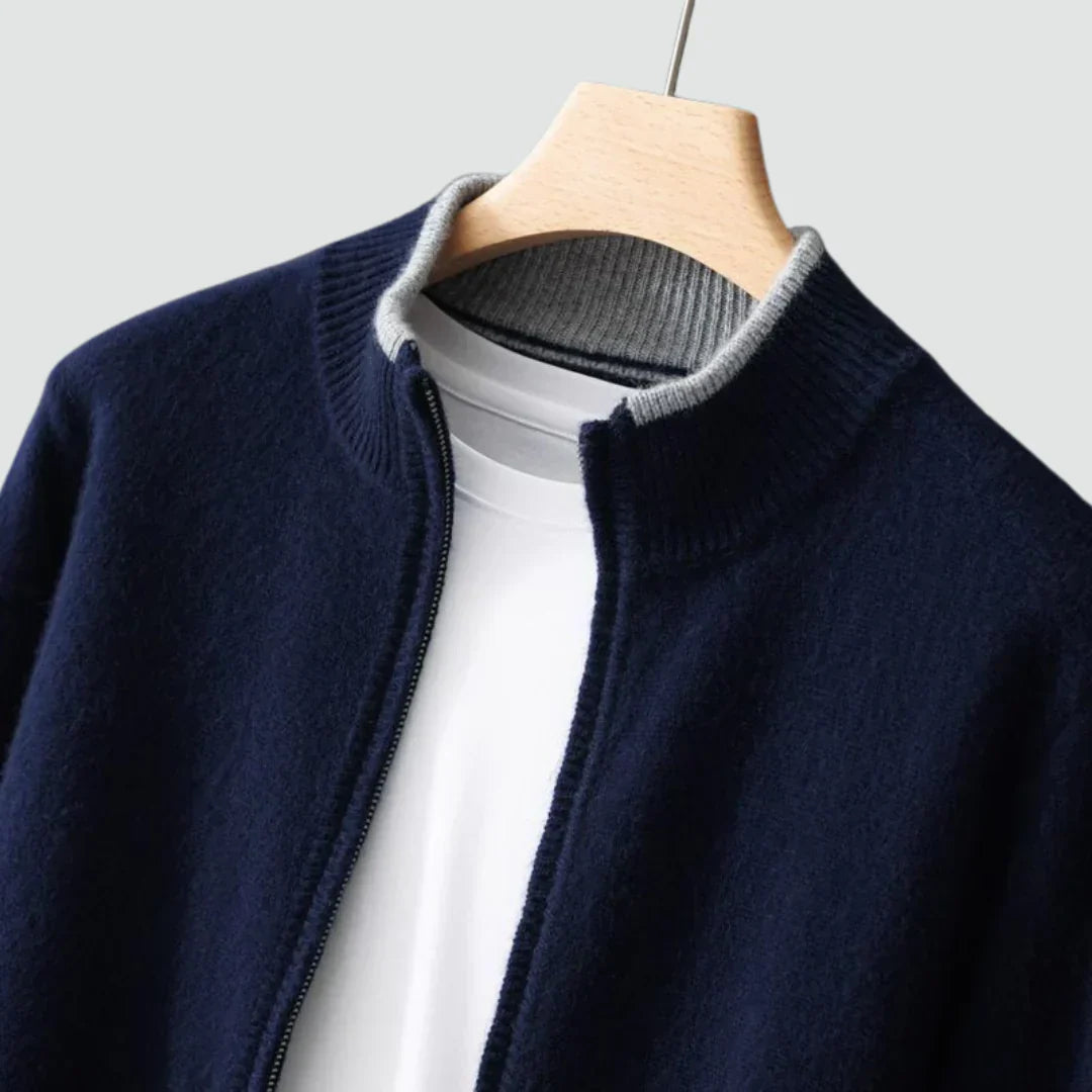 Old Money – Strickjacke aus reinem Kaschmir mit Reißverschluss