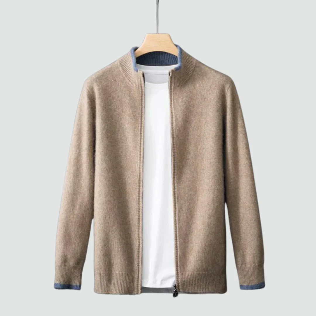 Old Money – Strickjacke aus reinem Kaschmir mit Reißverschluss