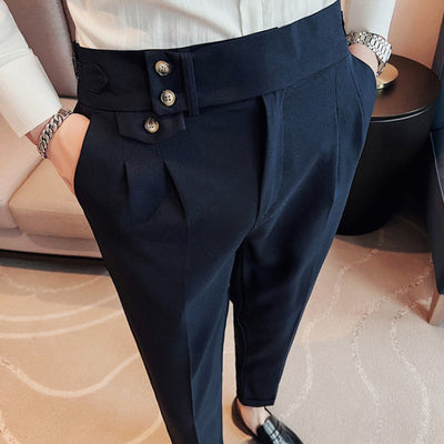 Old Money – Hochtaillierte Naples-Hose mit geradem Bein