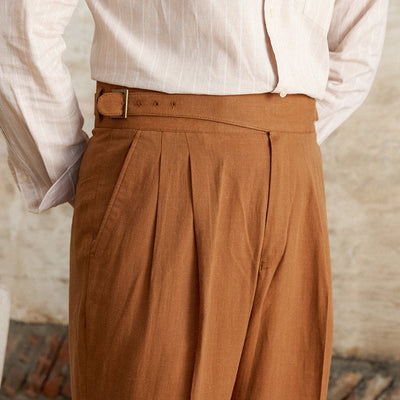 Bequeme gerade Hose aus Baumwolle von Old Money